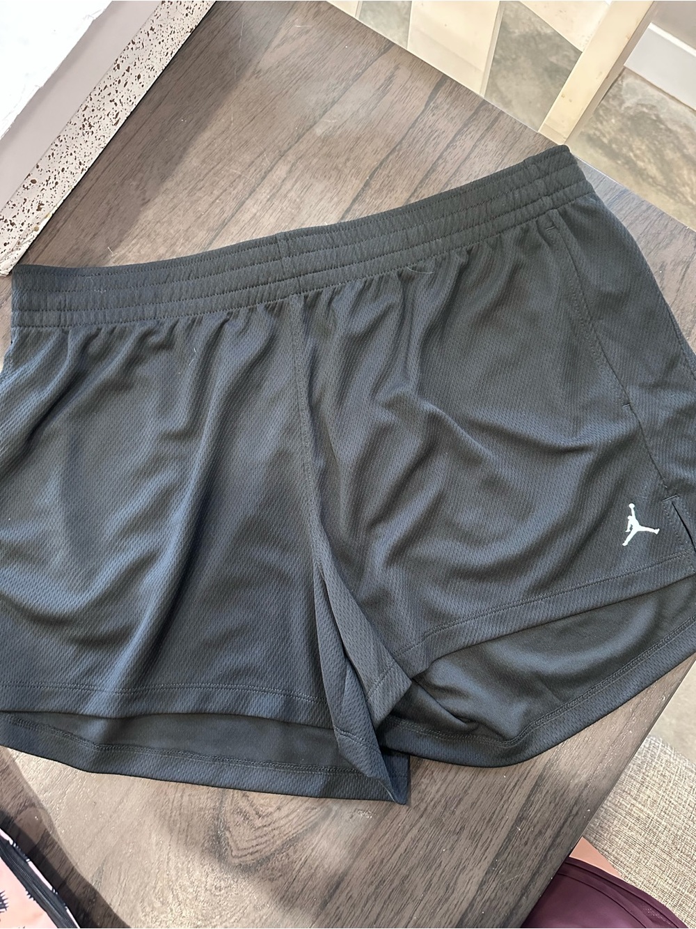 Jordan Dri-FIT Women's Black Mesh Loose Fit Shorts Drawstring 3" Inseam XL